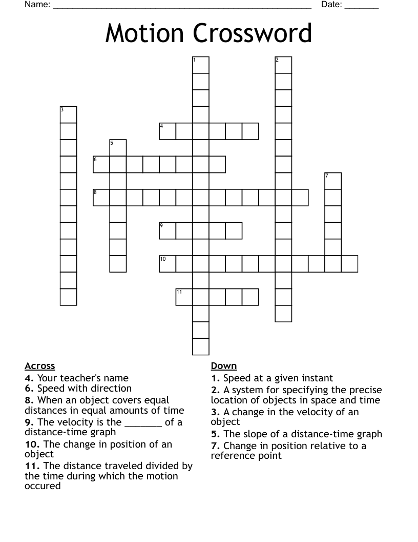 Motion Crossword