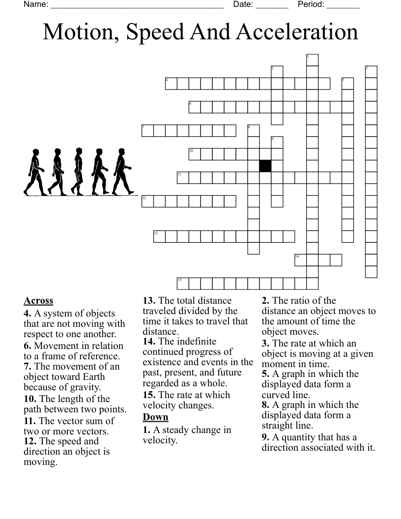 Motion, Speed And Acceleration Crossword