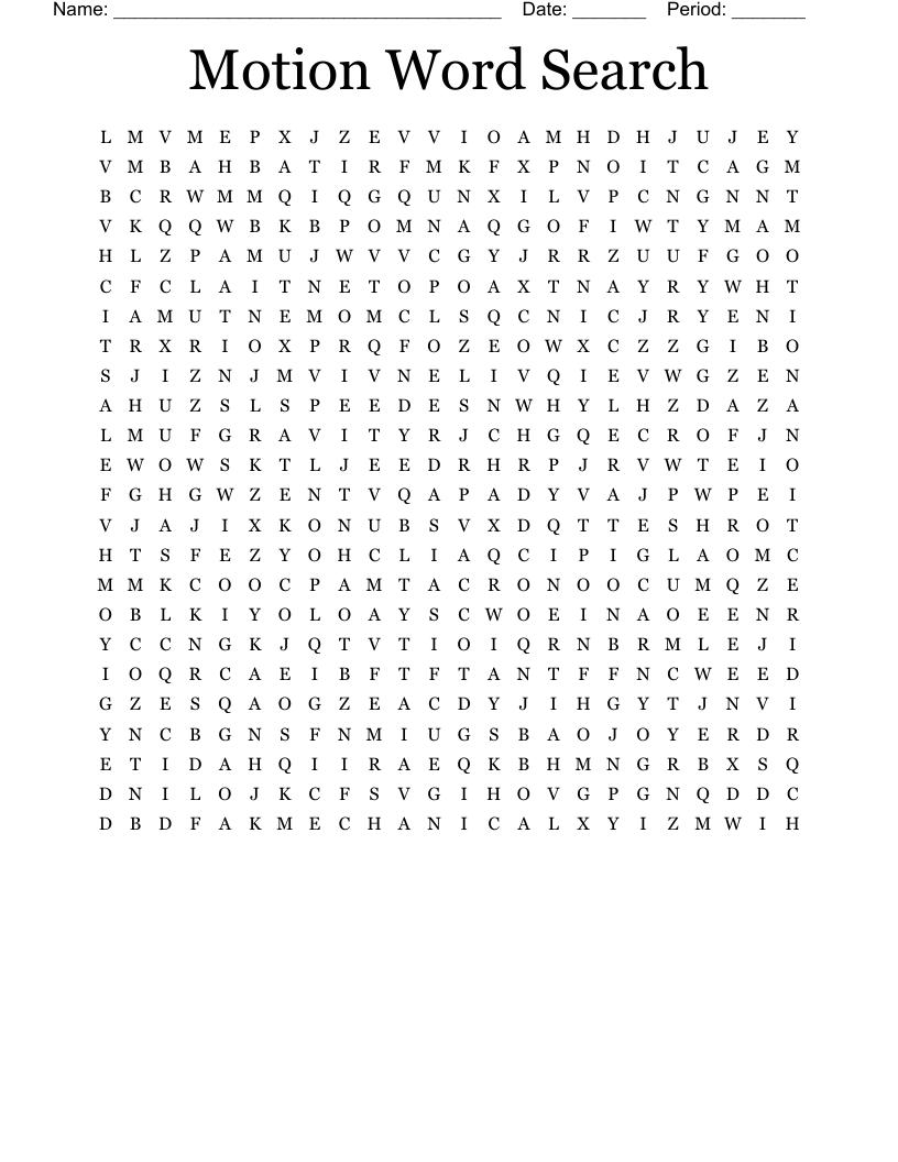 Motion Word Search