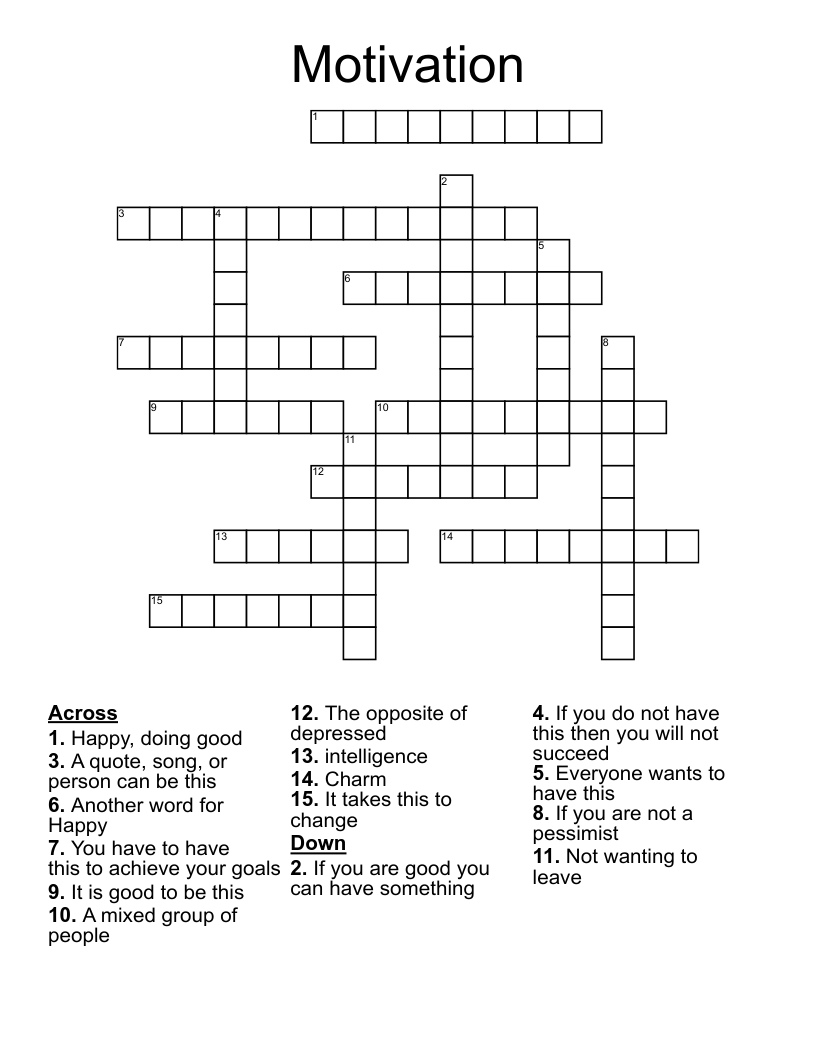 Motivation Crossword