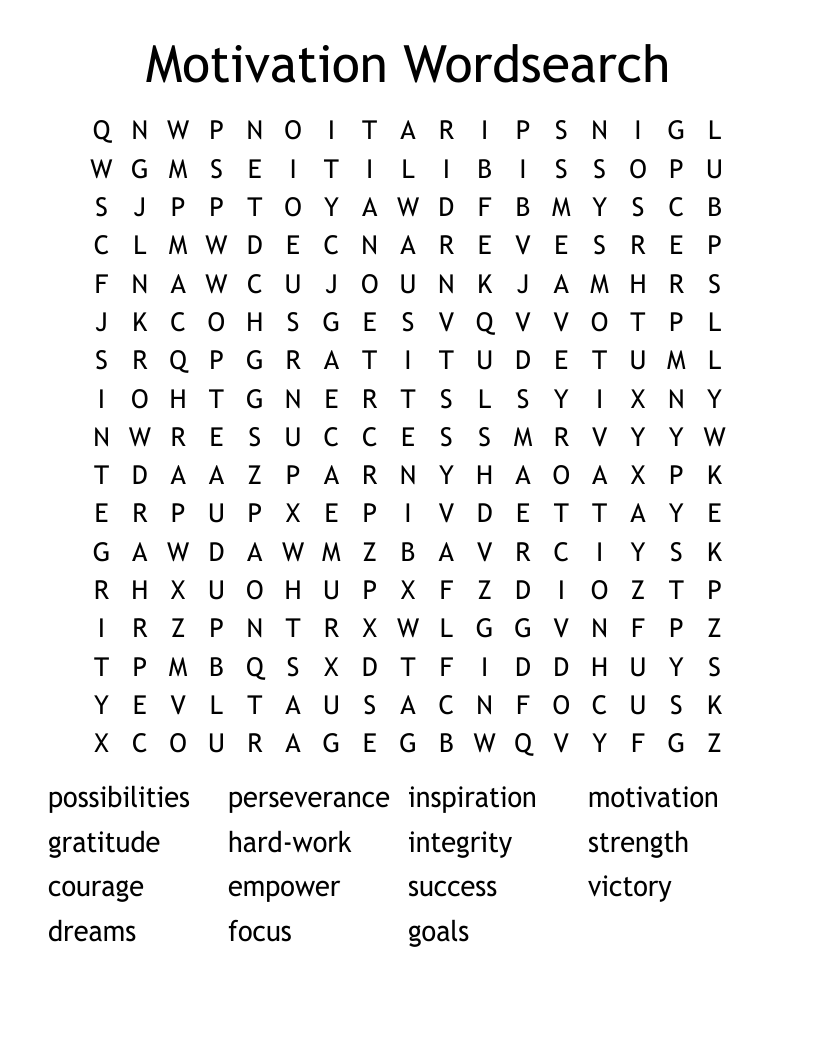 Motivation Wordsearch