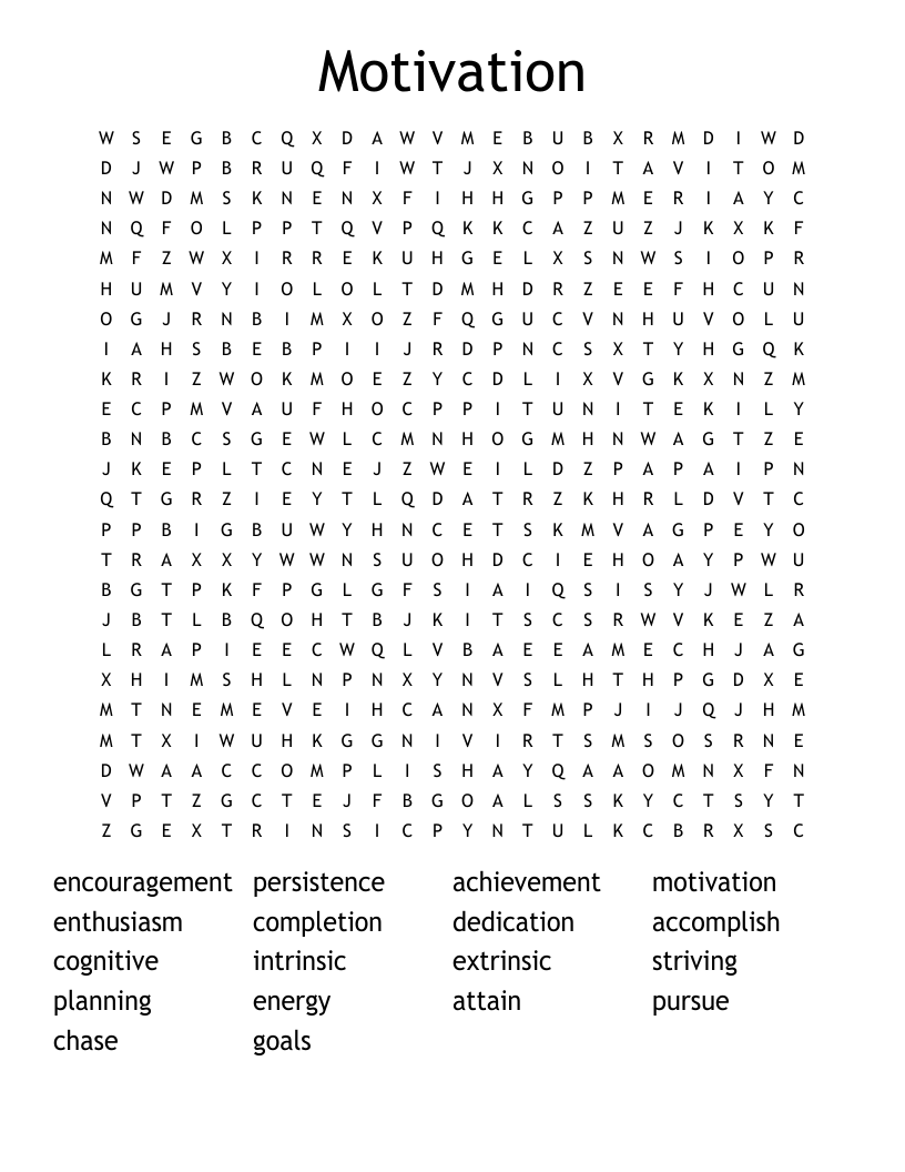 Motivation  Word Search