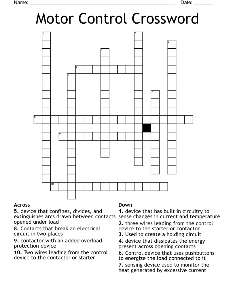 Motor Control Crossword