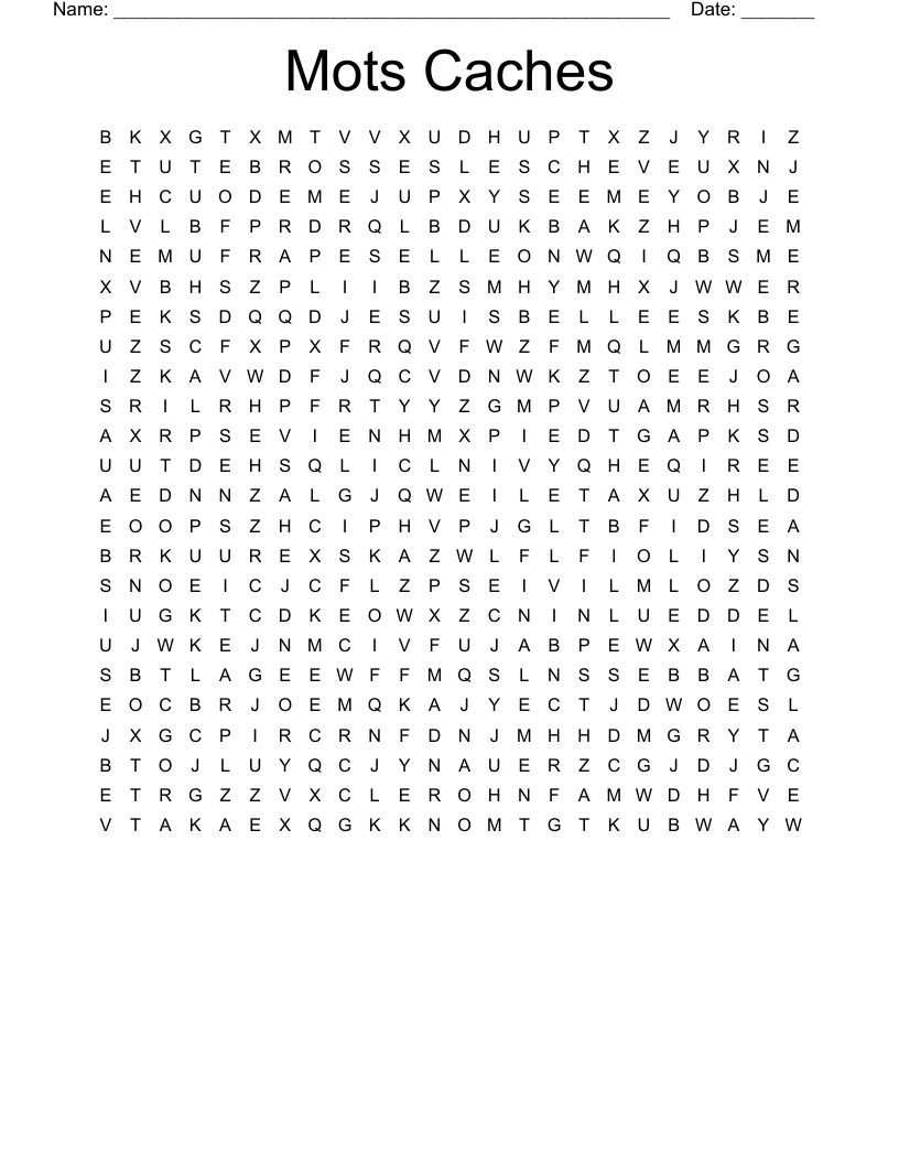 Mots Caches Word Search