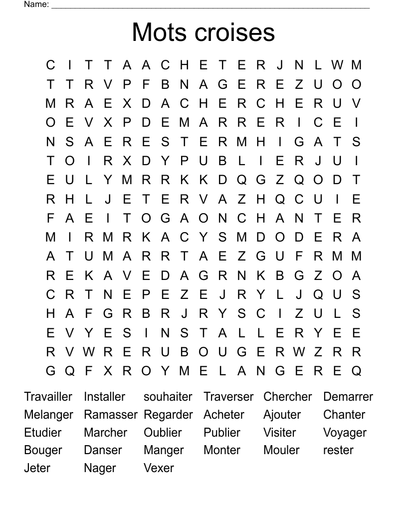 Mots croises Word Search