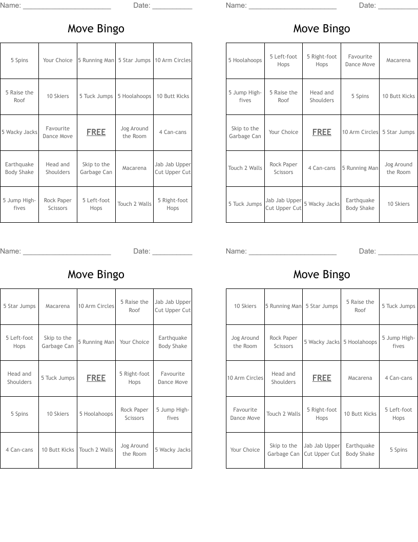 Move Bingo