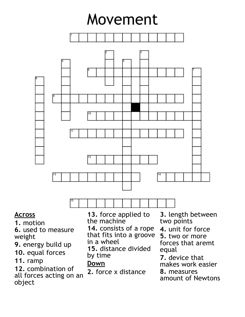 Movement Crossword