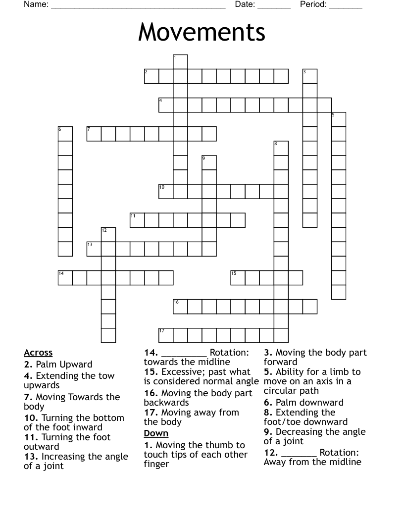 Movements Crossword