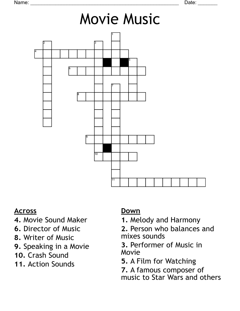 Movie Music  Crossword