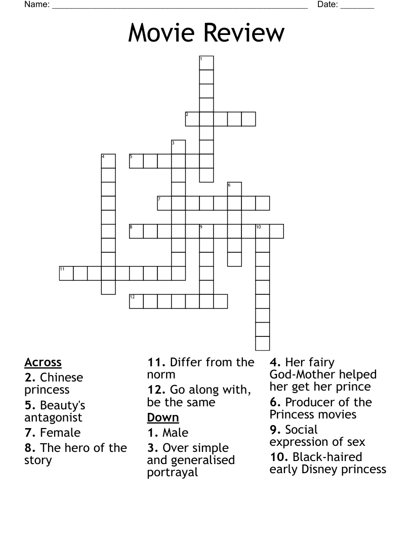 Movie Review Crossword