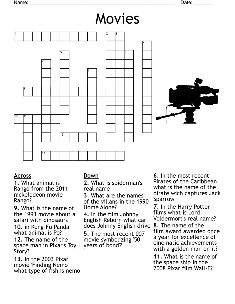 Movies Crossword
