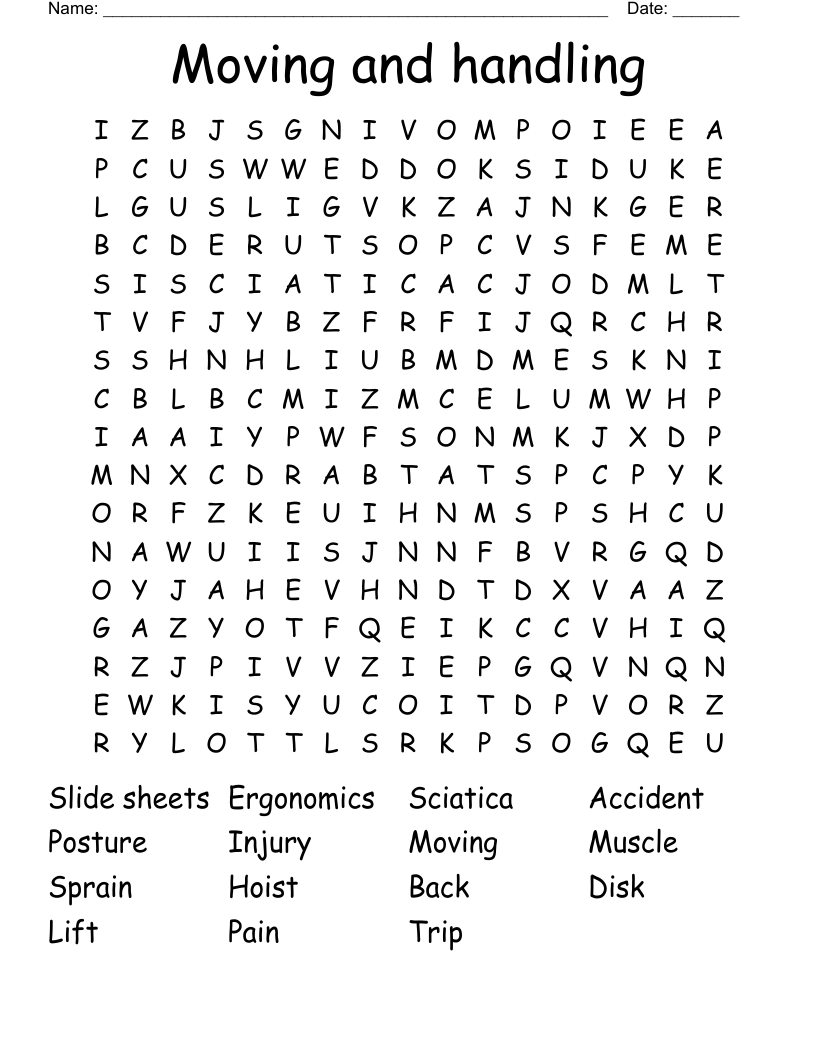 Moving and handling Word Search