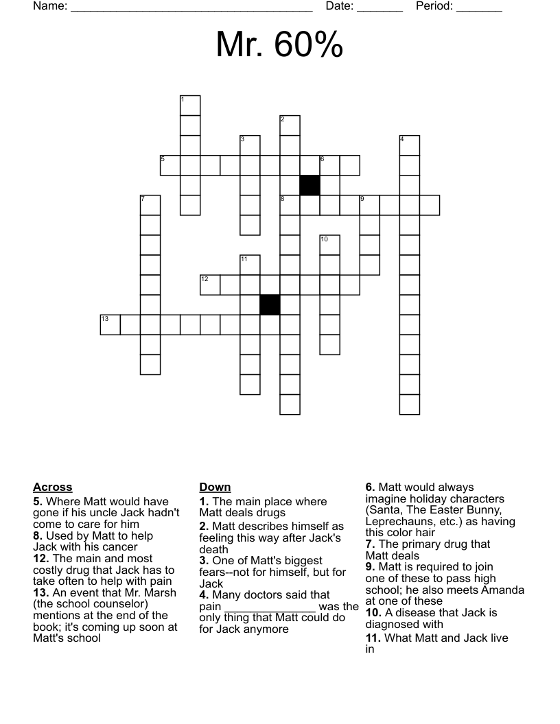 Mr. 60% Crossword