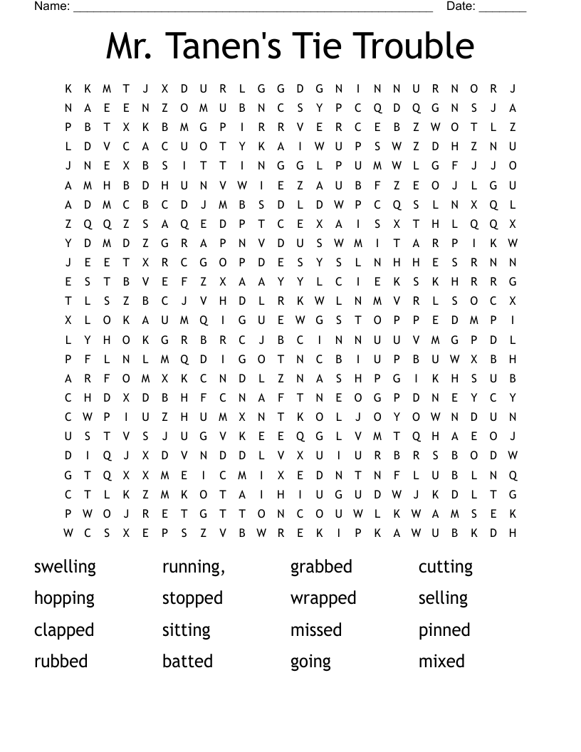 Mr. Tanen's Tie Trouble Word Search