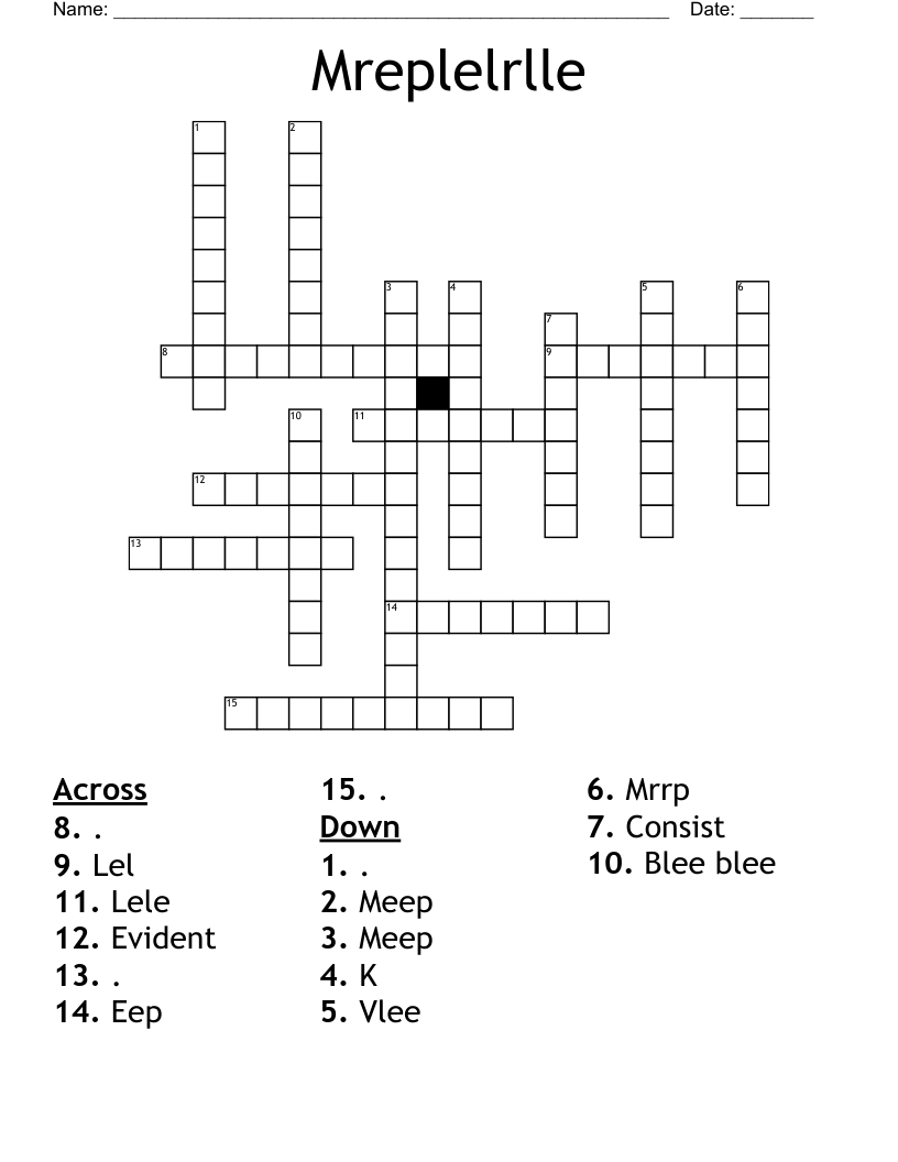 Mreplelrlle Crossword