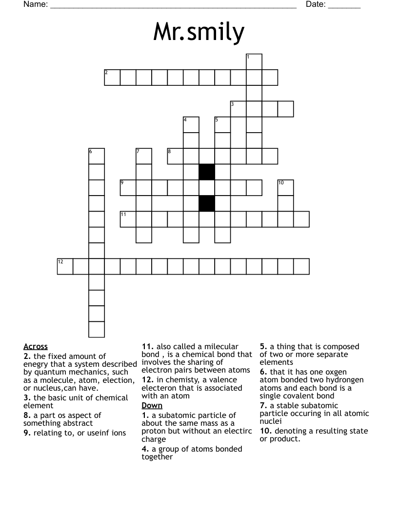 Mr.smily Crossword