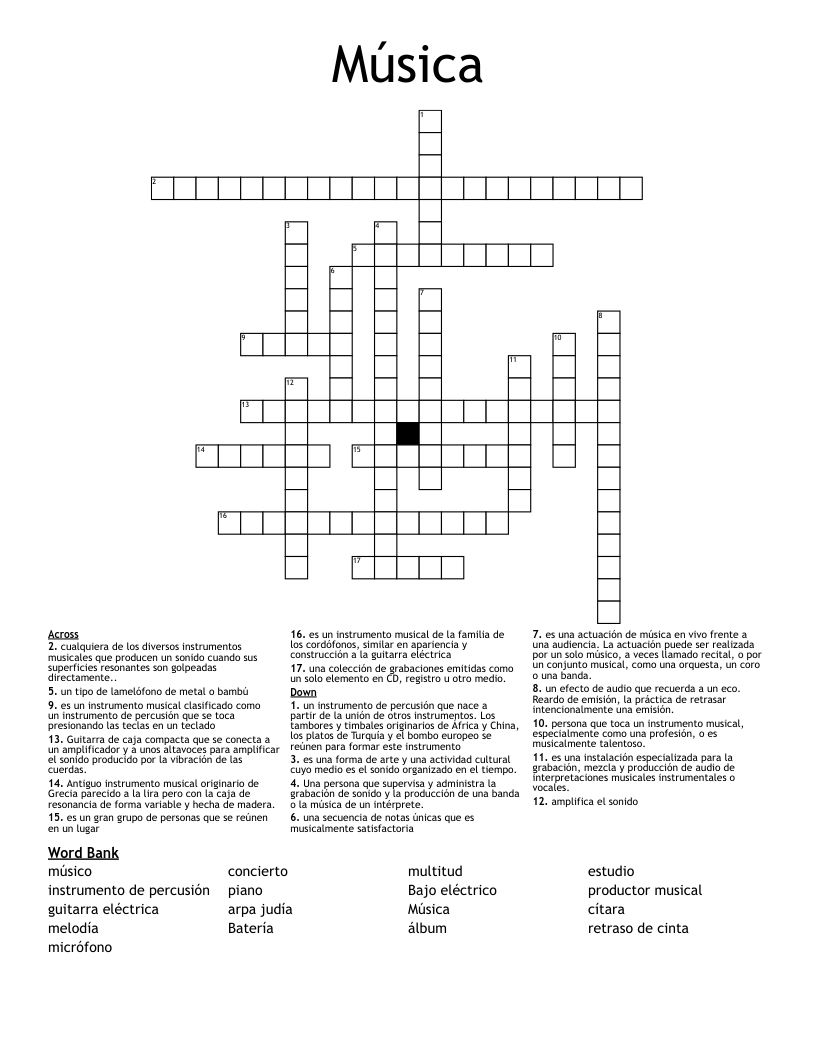 Música Crossword
