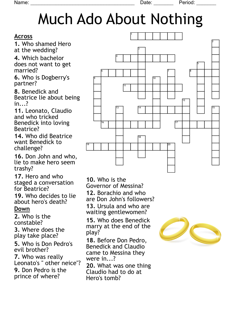 Much Ado About Nothing Crossword