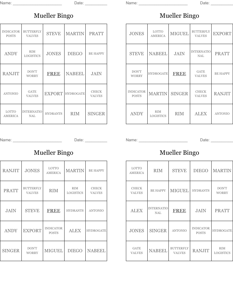 Mueller Bingo