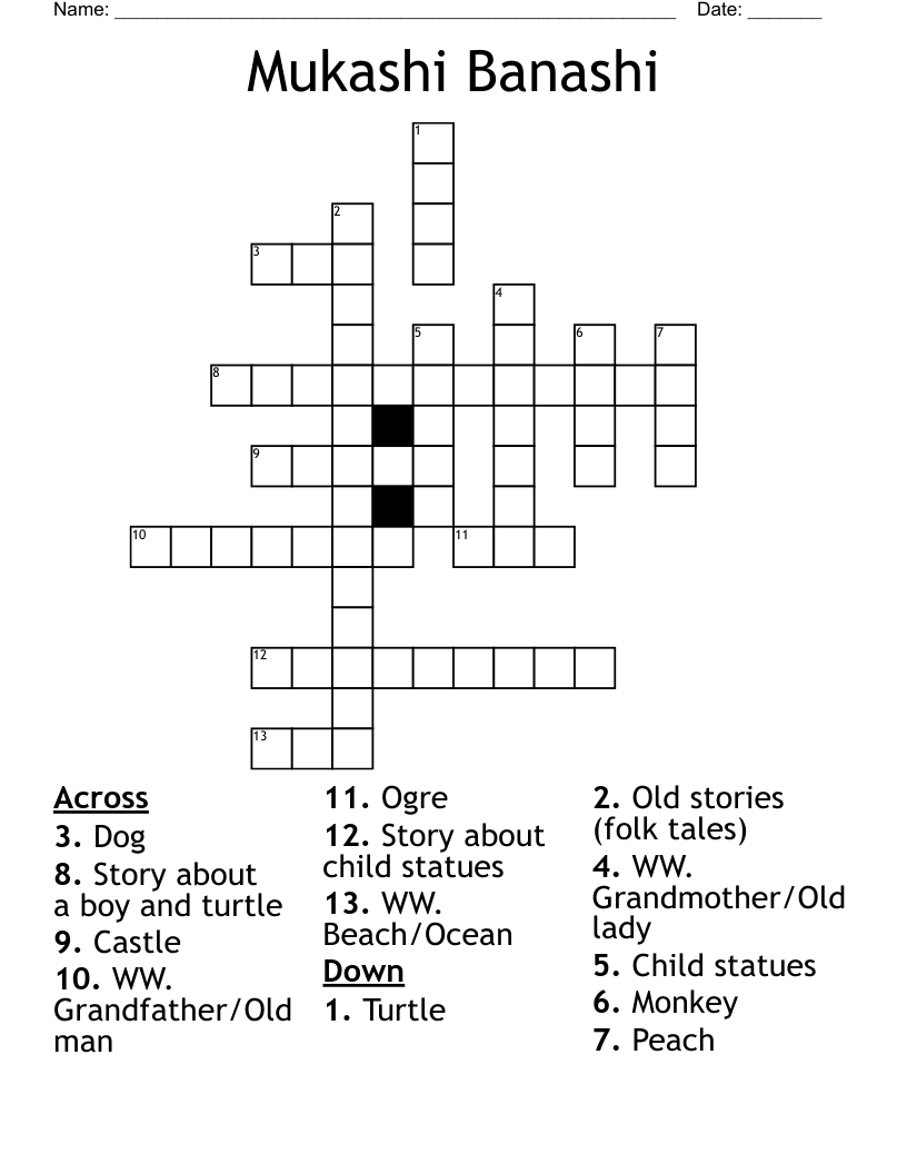 Mukashi Banashi Crossword