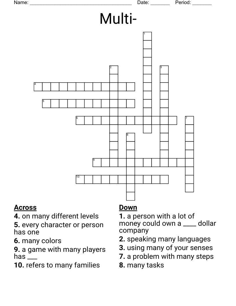 Multi- Crossword