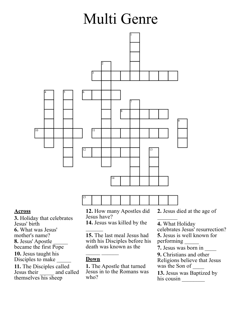 Multi Genre Crossword