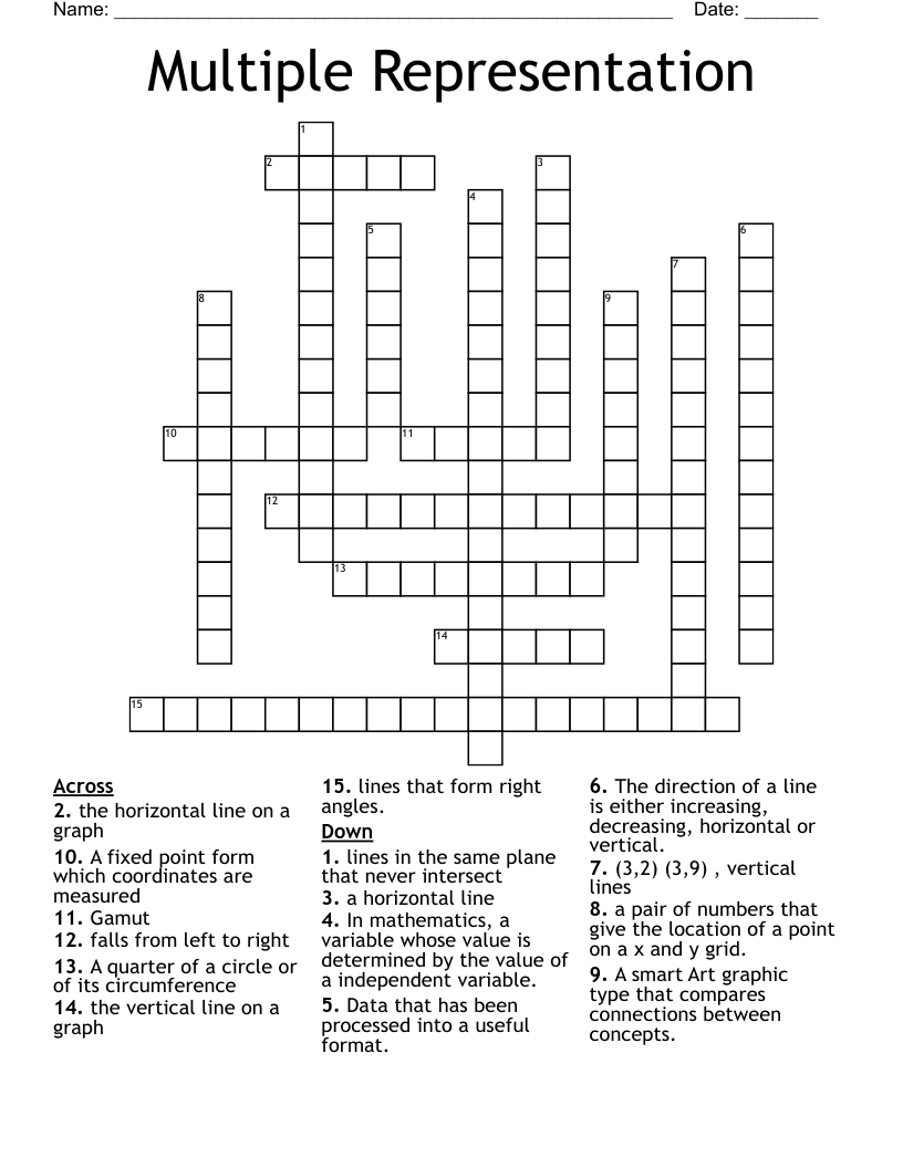 Multiple Representation Crossword