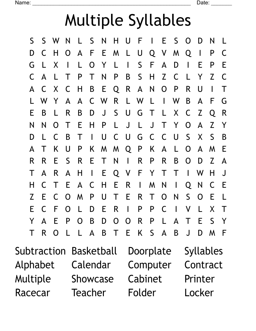 Multiple Syllables