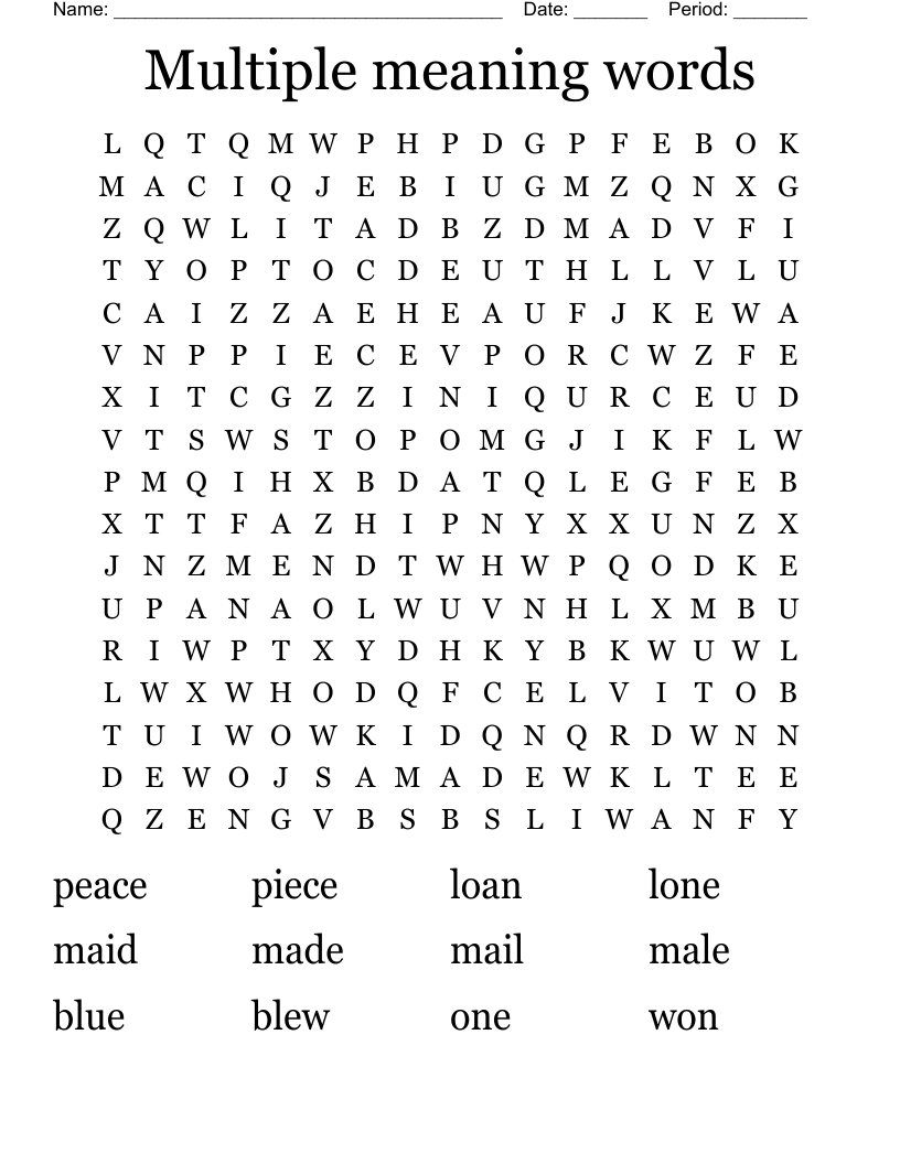 Multiple meaning words