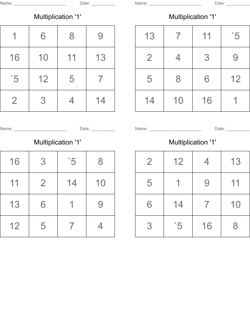 Multiplication '1'