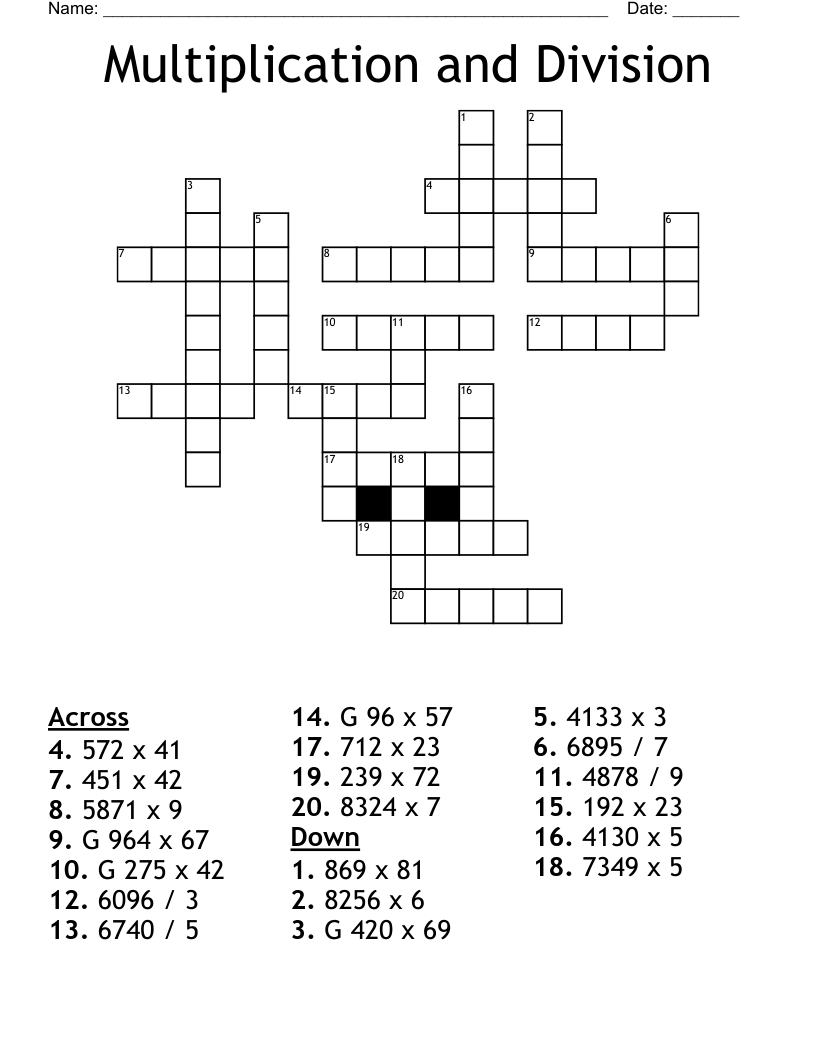Multiplication and Division