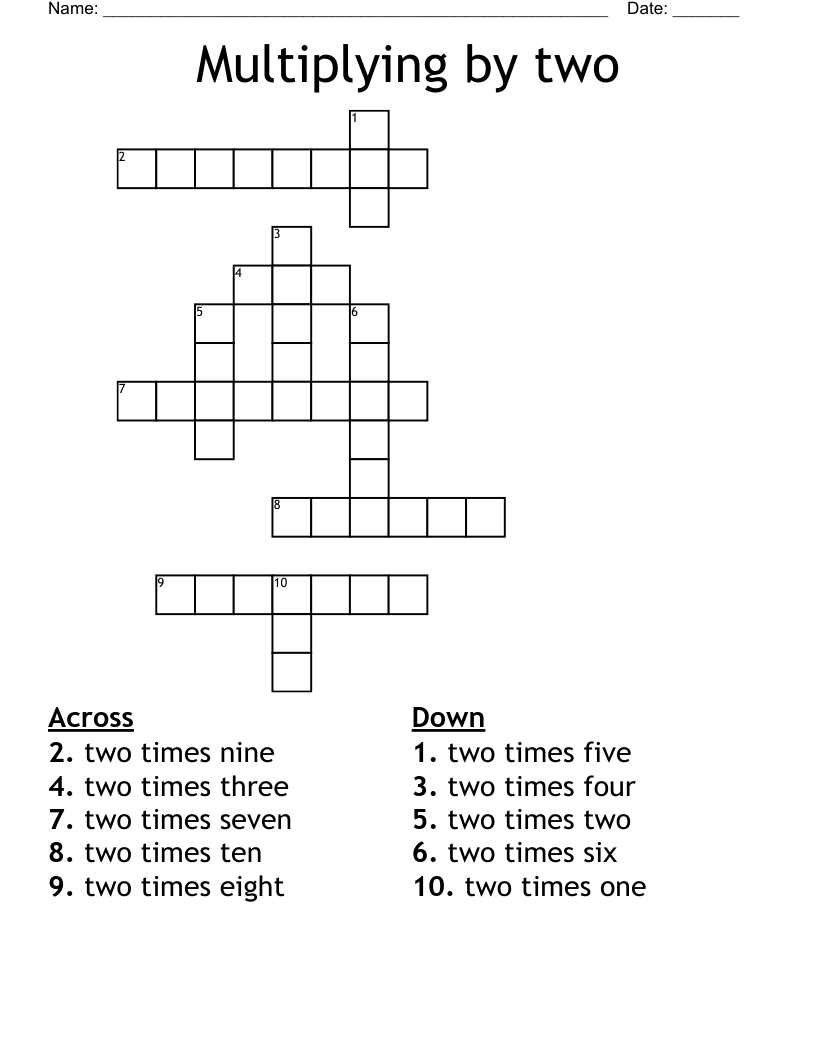 Multiplying by two Crossword