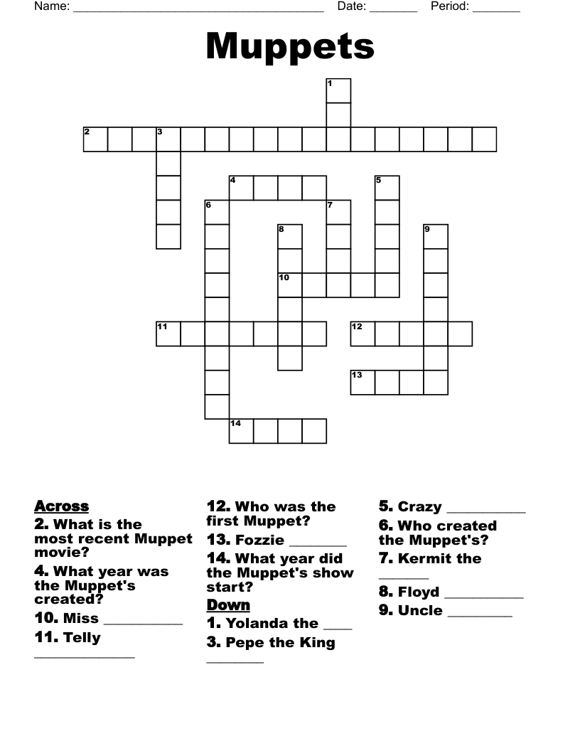 Muppets Crossword