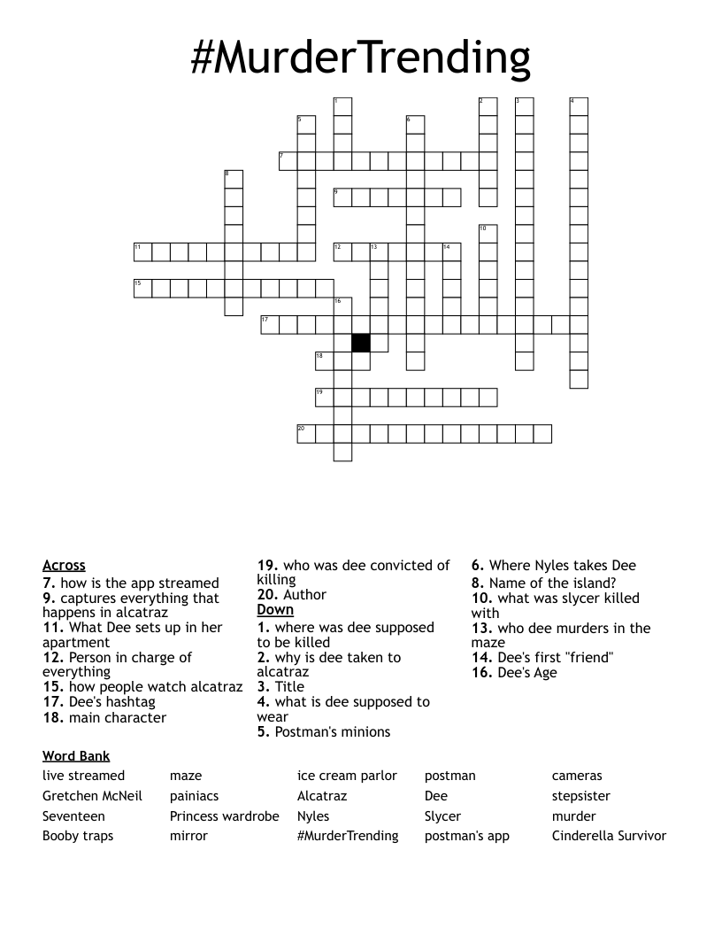 #MurderTrending Crossword