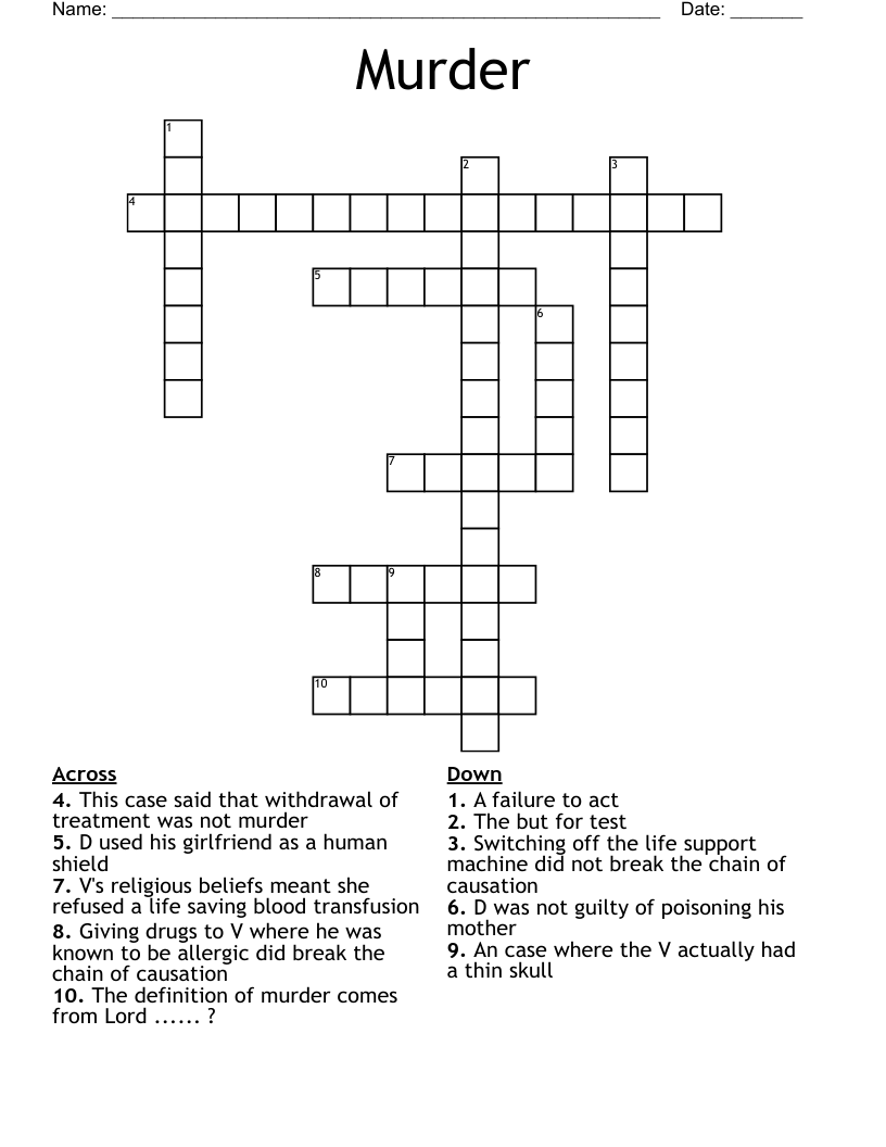 Murder Crossword