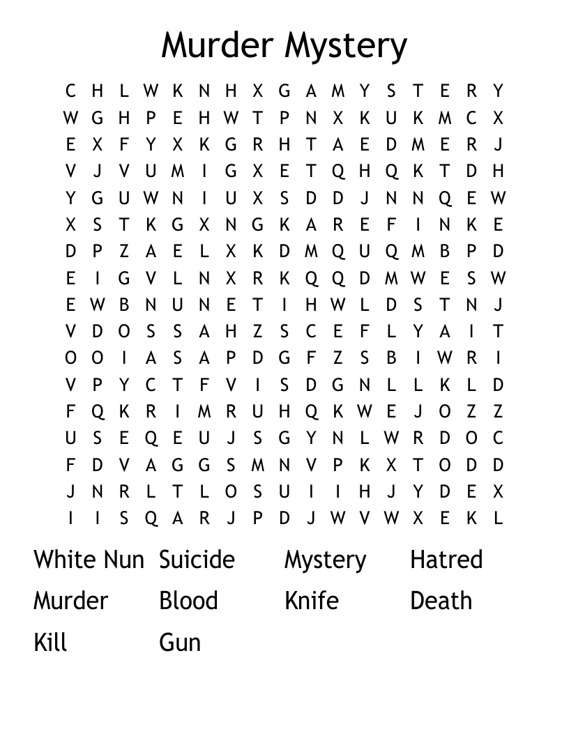 Murder Mystery Word Search