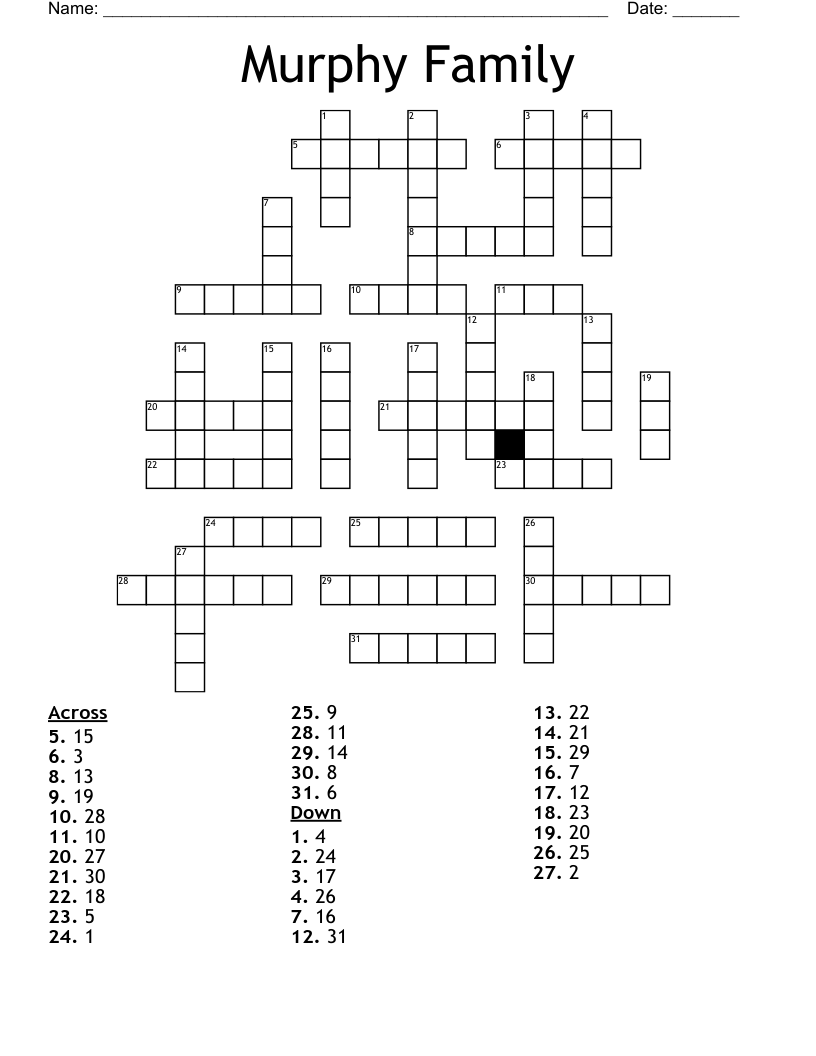 Murphy Family Crossword