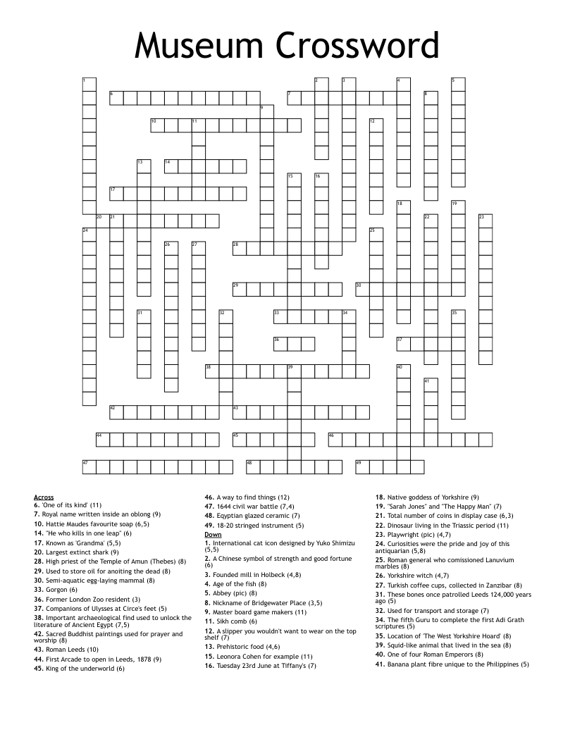 Museum Crossword