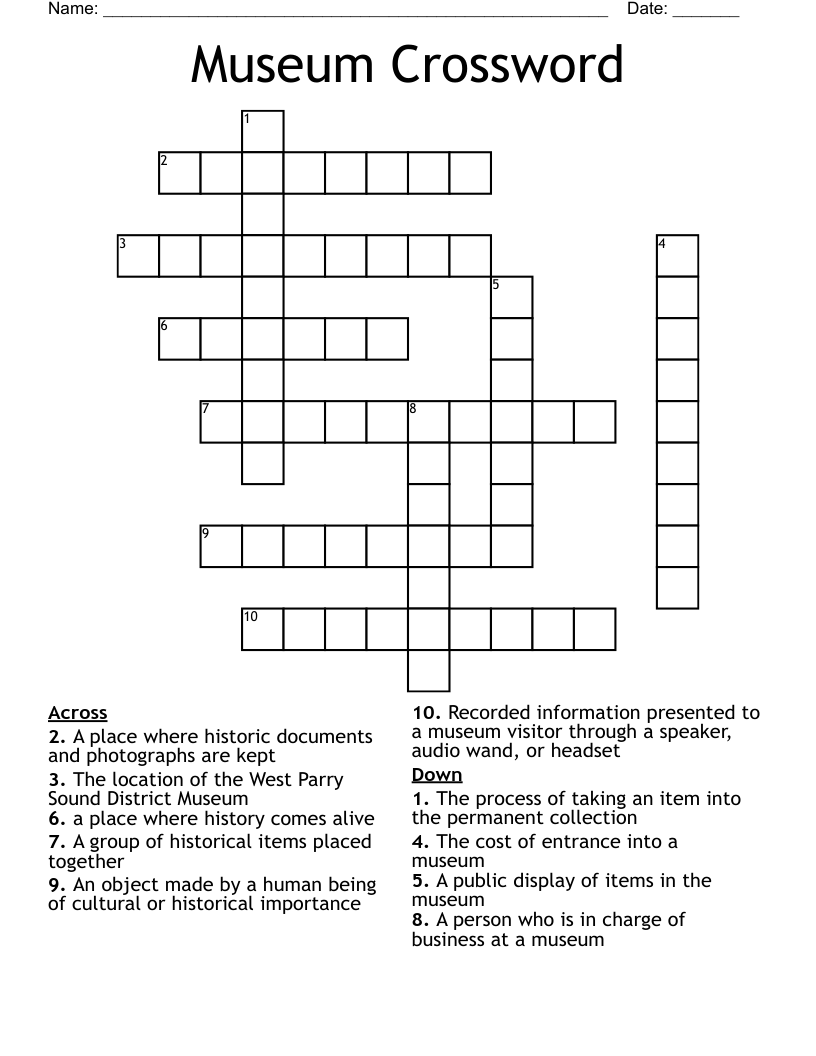 Museum Crossword