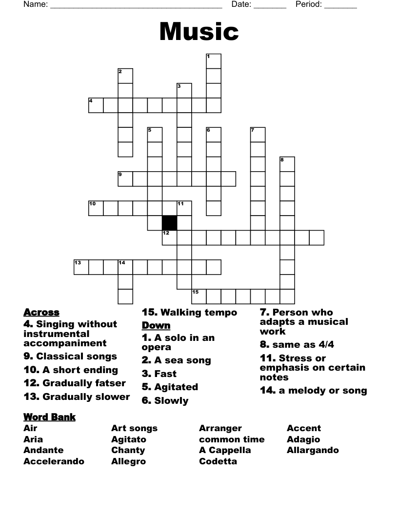 Music Crossword