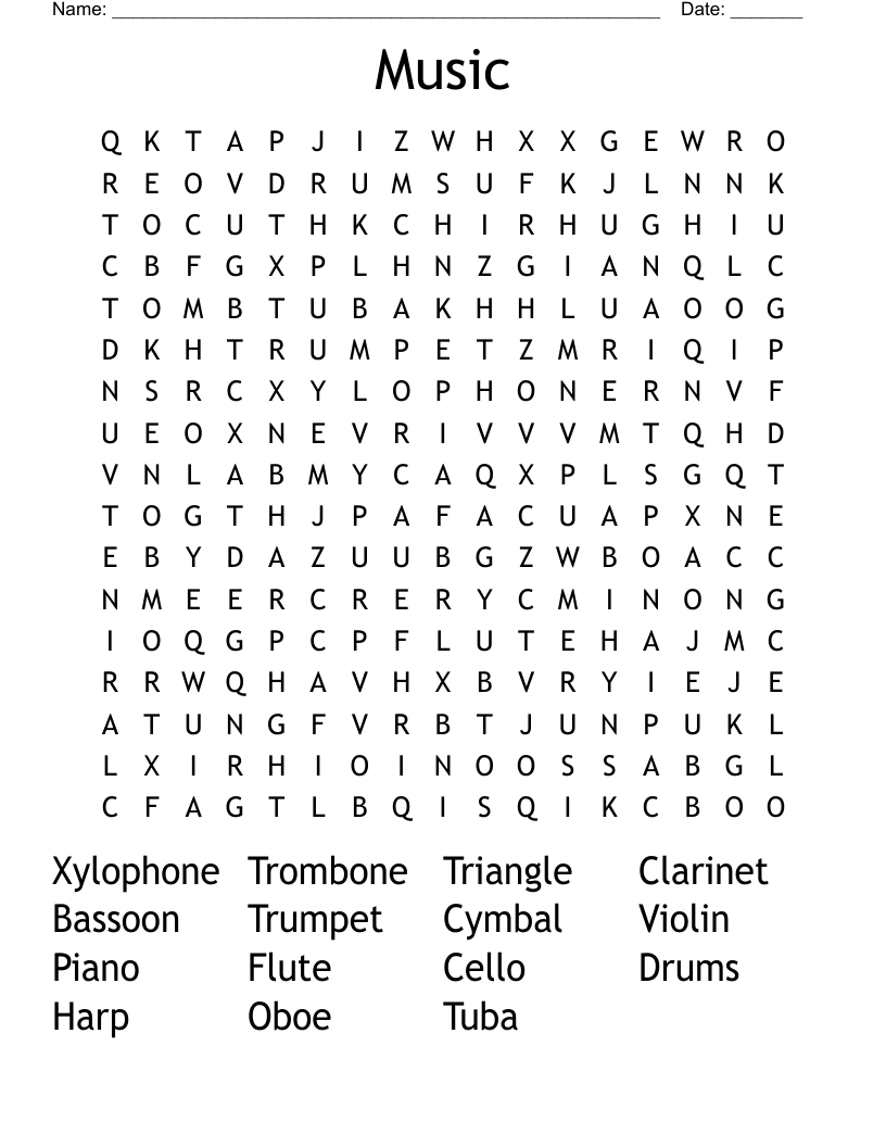 Music Word Search