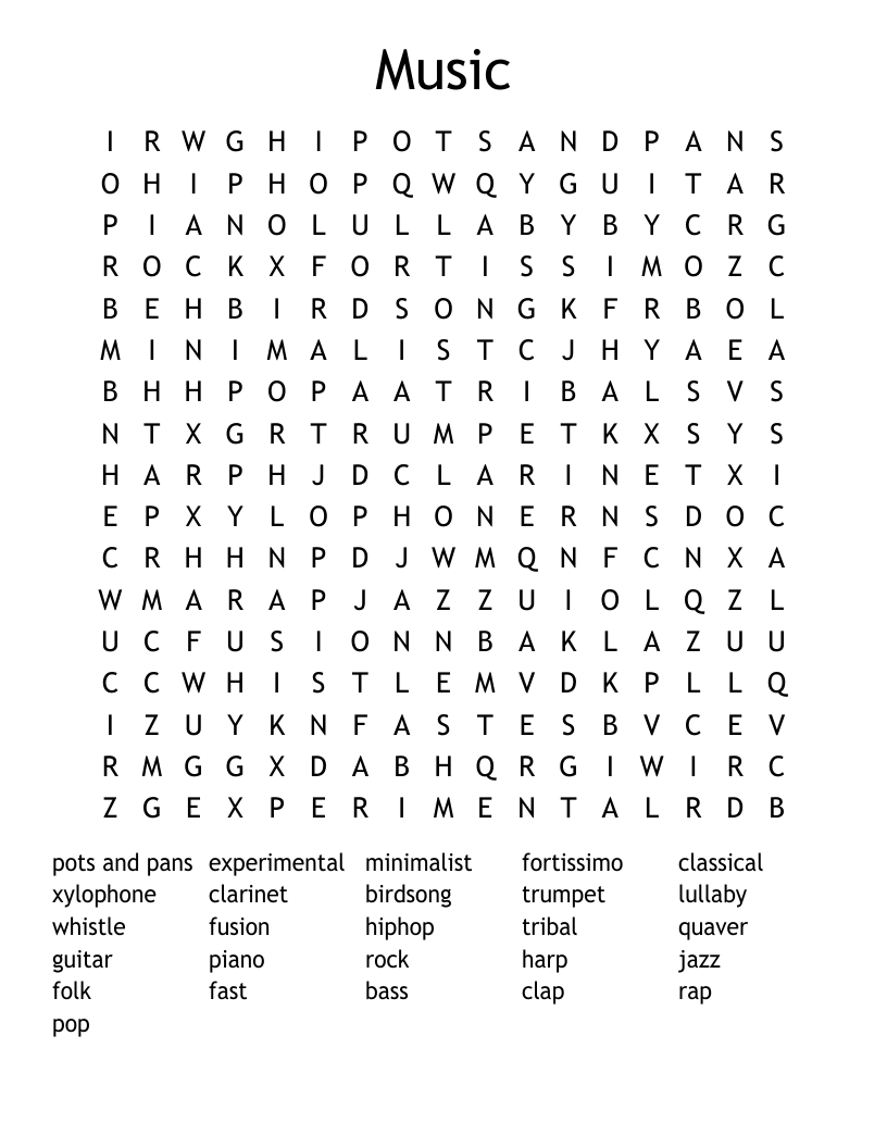 Music Word Search