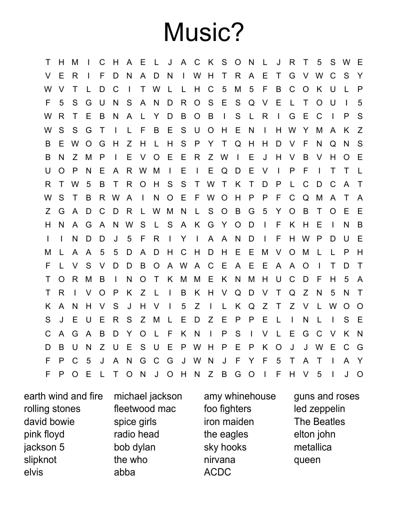 Music? Word Search