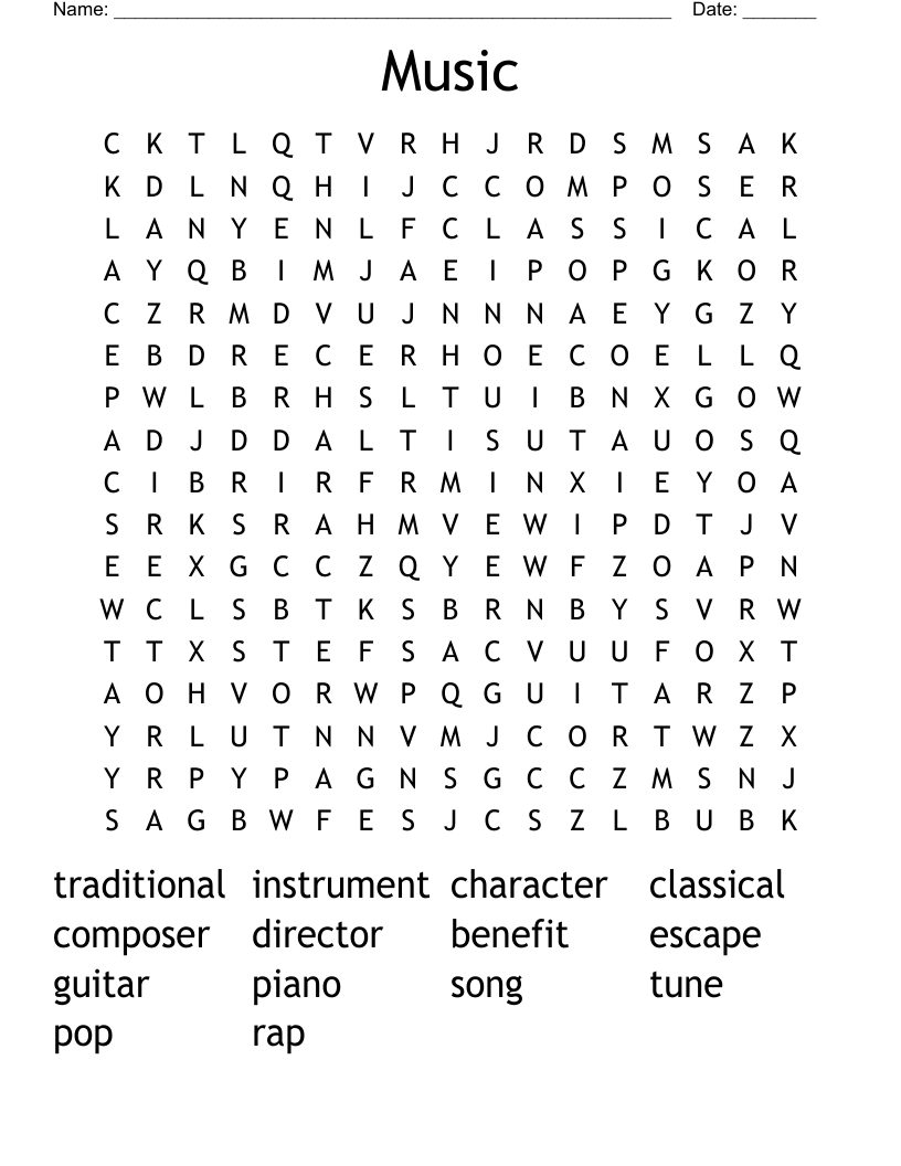 Music Word Search