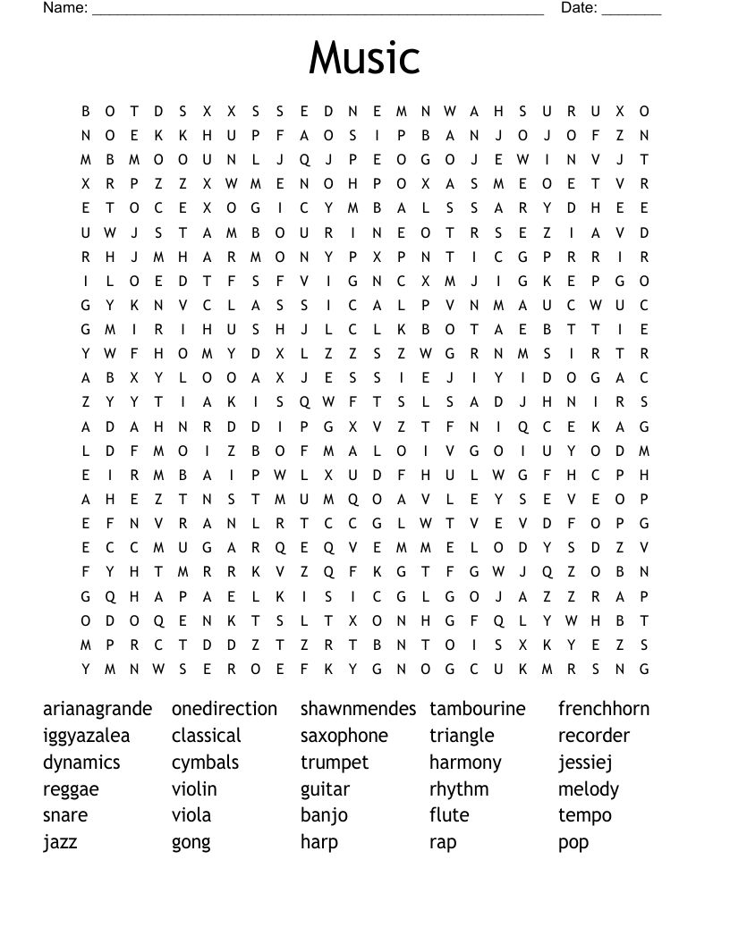 Music Word Search