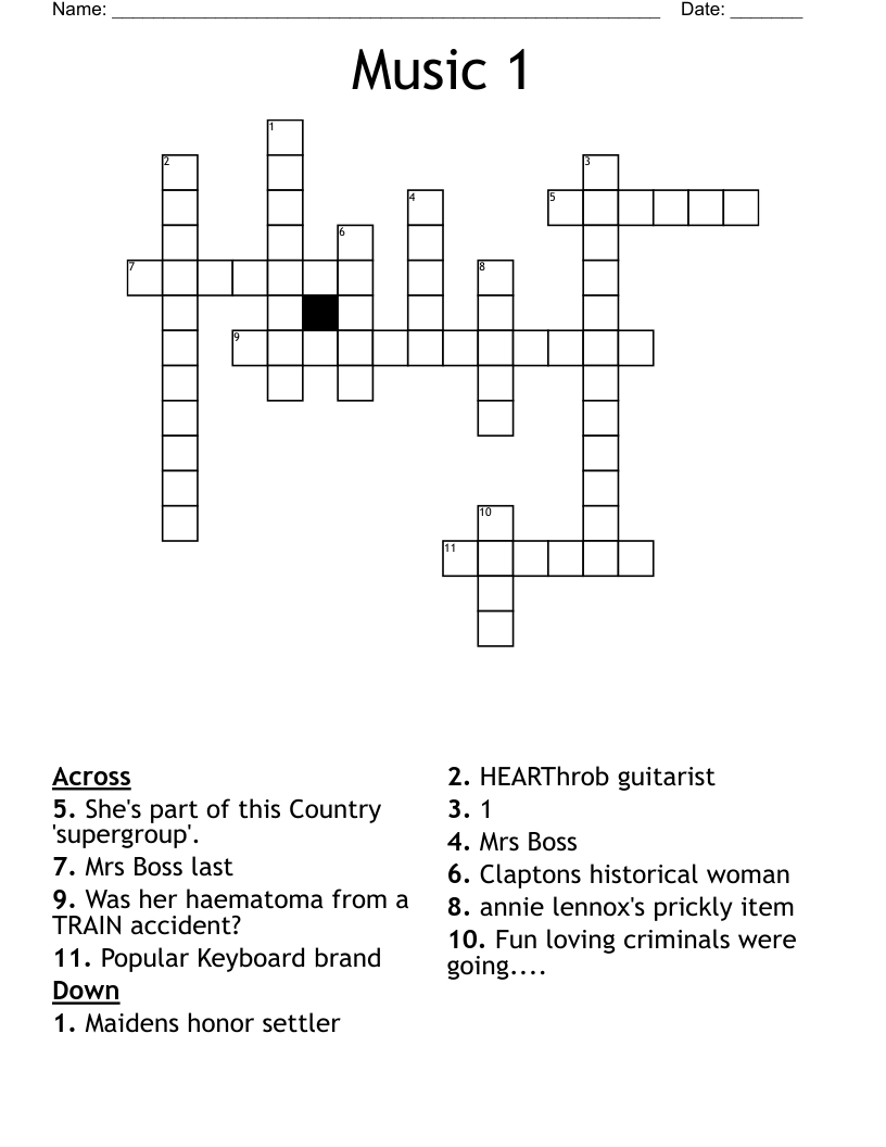 Music 1 Crossword