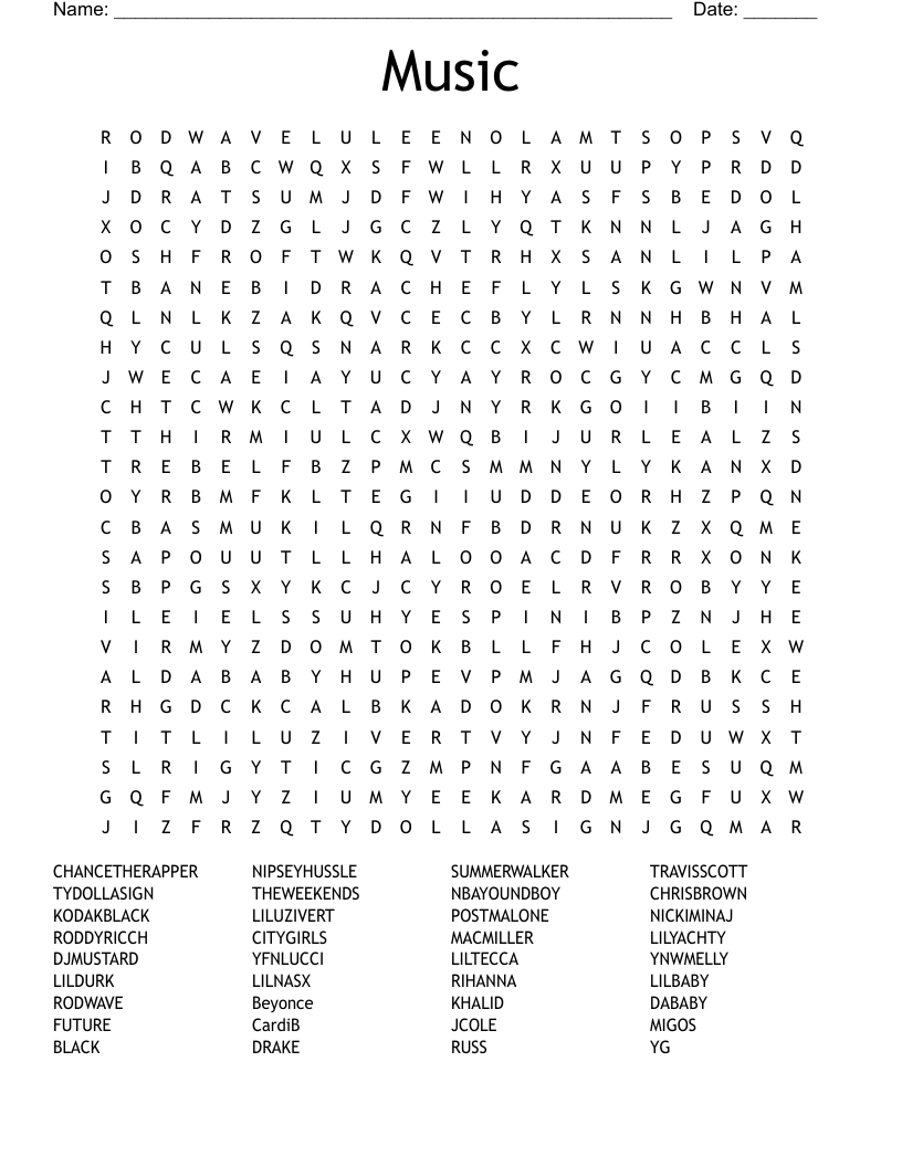 Music Word Search