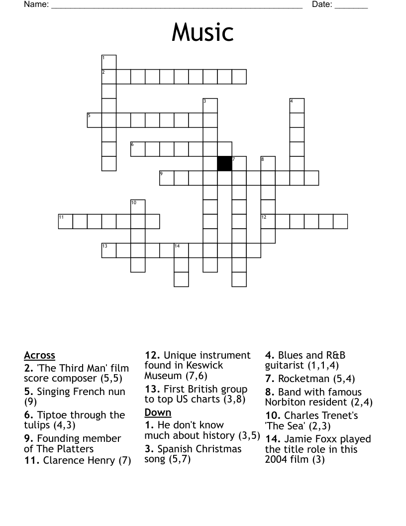 Music Crossword
