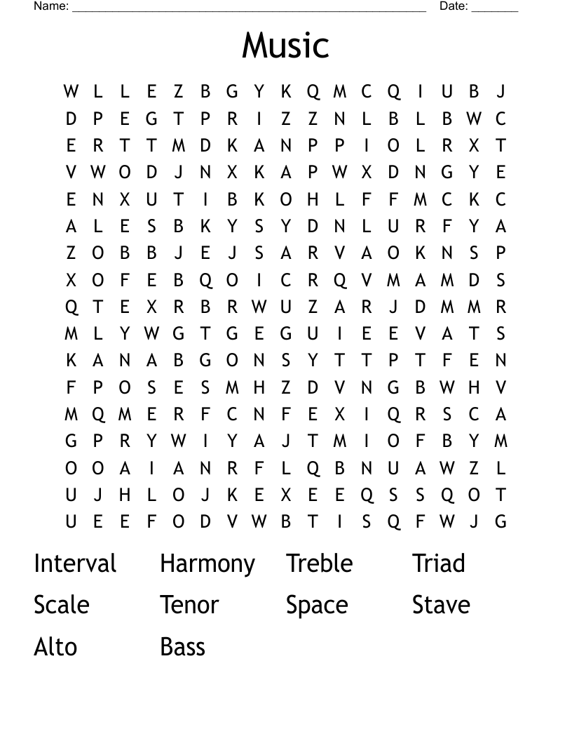 Music Word Search