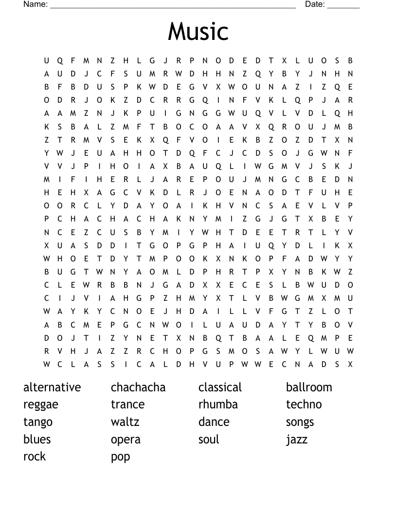 Music Word Search